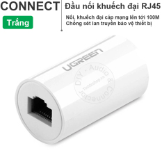 Đầu nối khuếch đại dây mạng Cat6 Cat7 10Gbps 2 cổng cái RJ45 chống sét lan truyền bảo vệ thiết bị mạng Ugreen NW116 20391