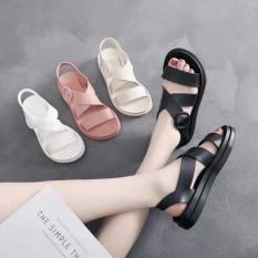 Sandal nữ dép thời trang nhựa dẻo đi mưa HAPU đen hồng kem, mềm, chống thấm nước nên rất thỏa mái, không ngại trời mưa nắng