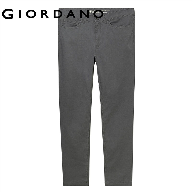 Quần kaki dài nam chất liệu dày dặn form slim ôm dáng thương hiệu quốc tế Giordano Free Shipping 01118027