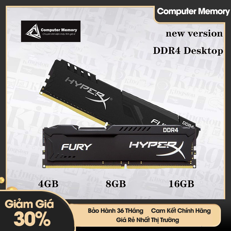 [Chính Hãng] - RAM PC 8GB/16GB DDR4 bus 2400/2666/3200Hz Kingston HyperX - Hàng mới chính hãng - BH 36 tháng...