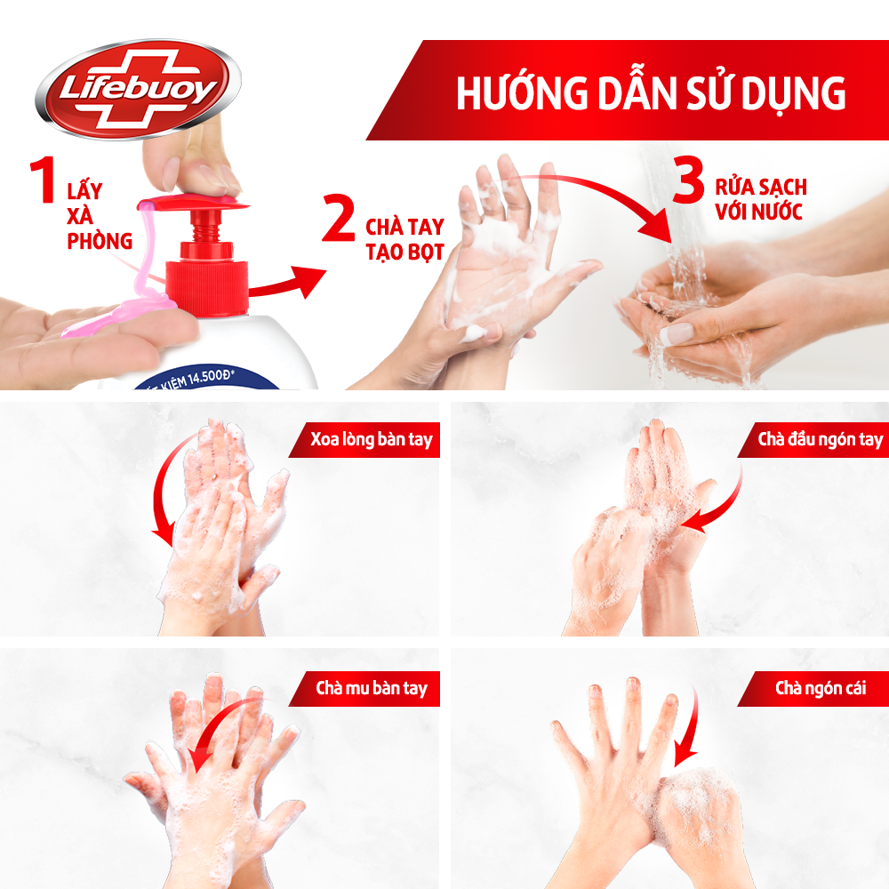 Nước rửa tay sạch khuẩn Lifebuoy Cho Tay Làm Bếp 500G