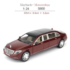 Xe mô hình tỉ lệ 1:24, mô hình xe sang Maybach S600, mở 4 cửa, có đèn, chất liệu hợp kim