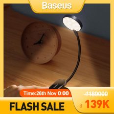 Đèn Led mini không dây BASEUS đèn đọc sách sạc USB có kẹp tiện lợi dành cho gia đình văn phòng