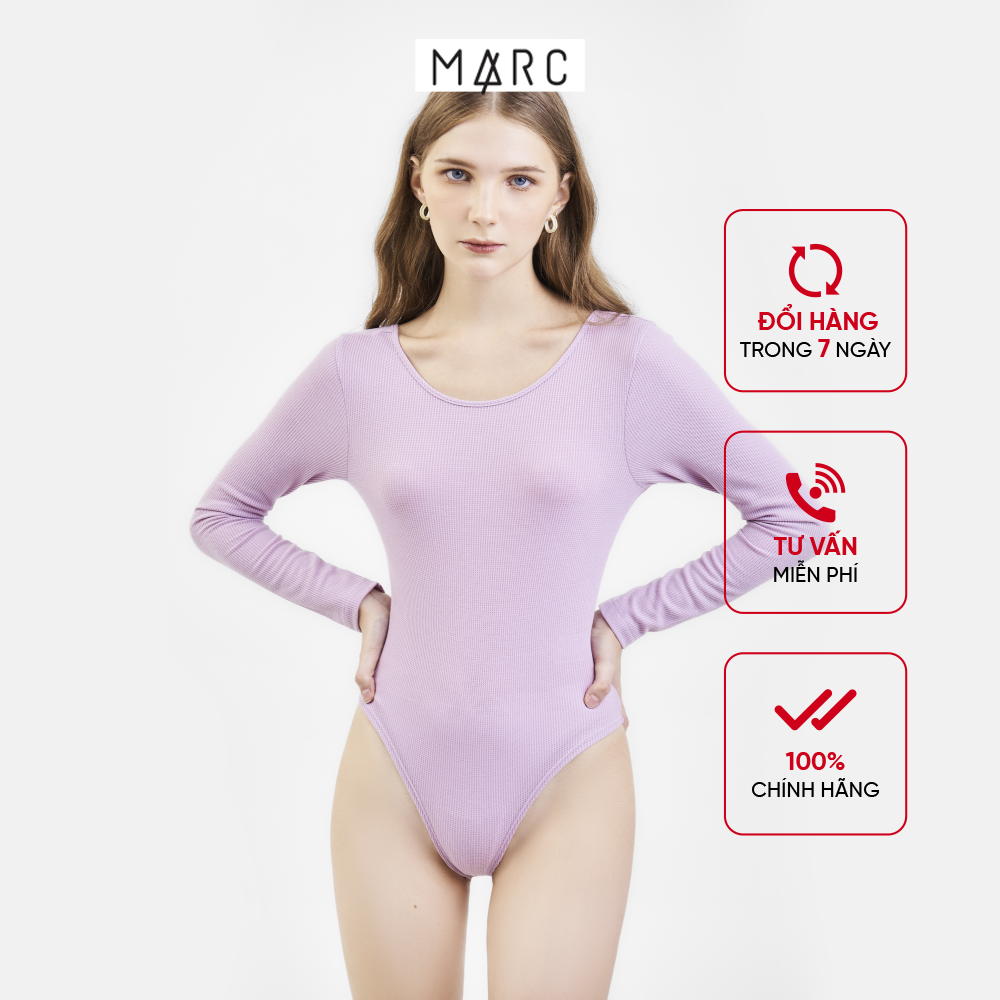 Áo Bodysuit Nữ MARC FASHION Tay Dài Cutout Lưng TRVH060622
