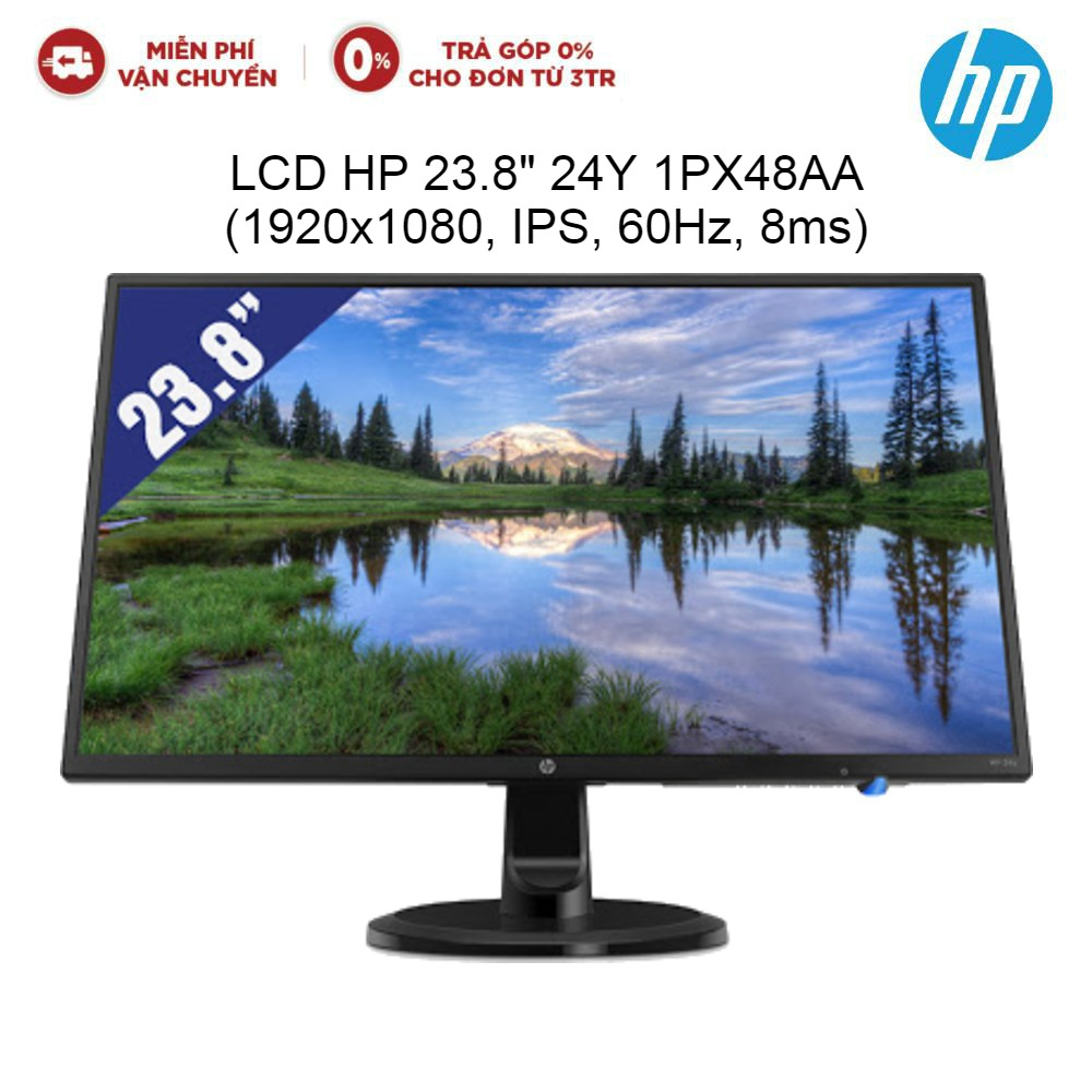 Màn hình máy tính HP 23.8-inch 24Y-1PX48AA - IPS 1920x1080; 250cd/m2; 8ms; VGA + DVI + HDMI (kèm cáp) Hiển...