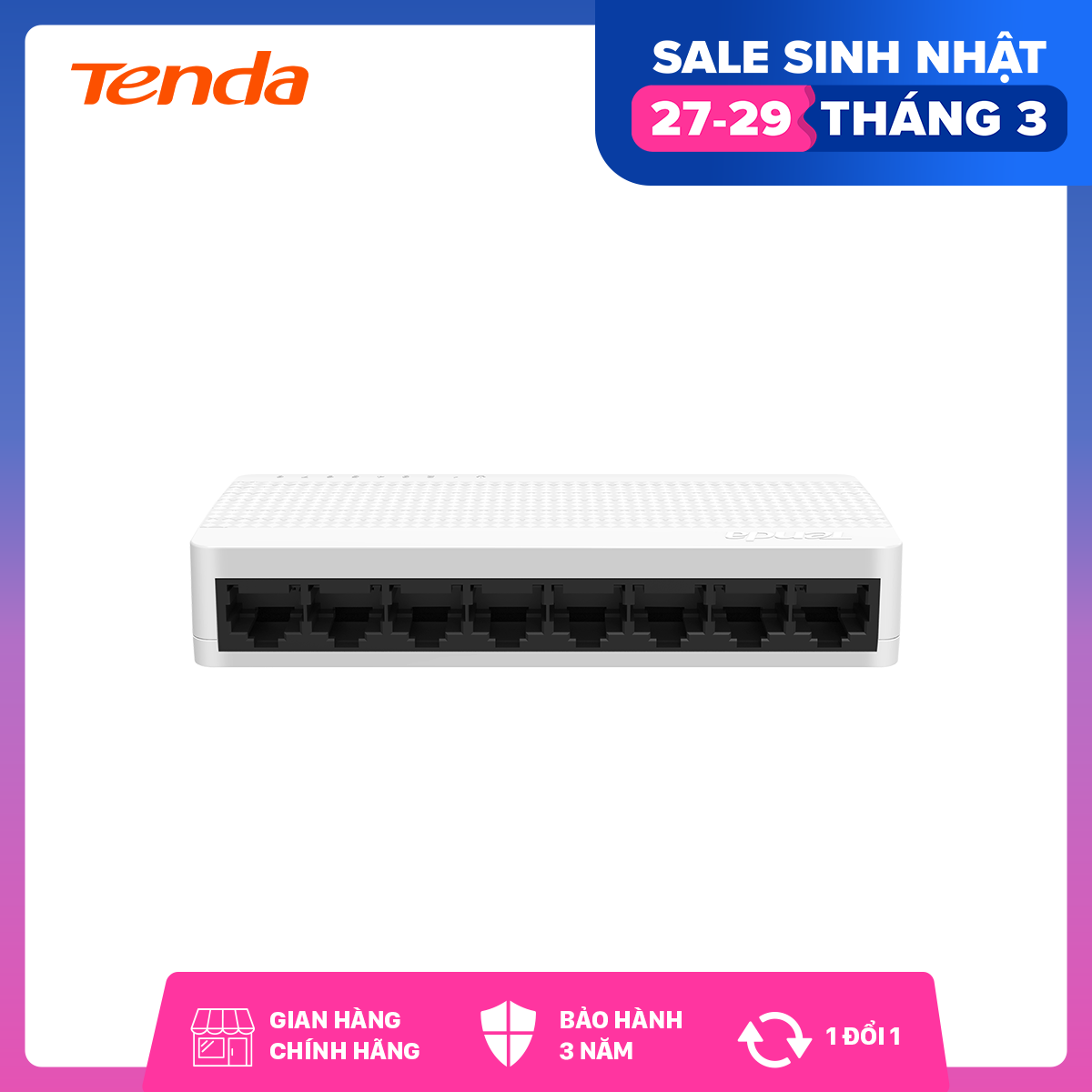 Tenda Bộ chia mạng Switch S108 8 cổng Ethernet – Hãng phân phối chính thức