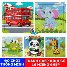 Đồ Chơi Xếp Hình Gỗ,Tranh Ghép Gỗ 16 Miếng Ghép Cho Bé Rèn Luyện Trí Nhớ Và Tư Duy Logic,Bộ Ghép Hình