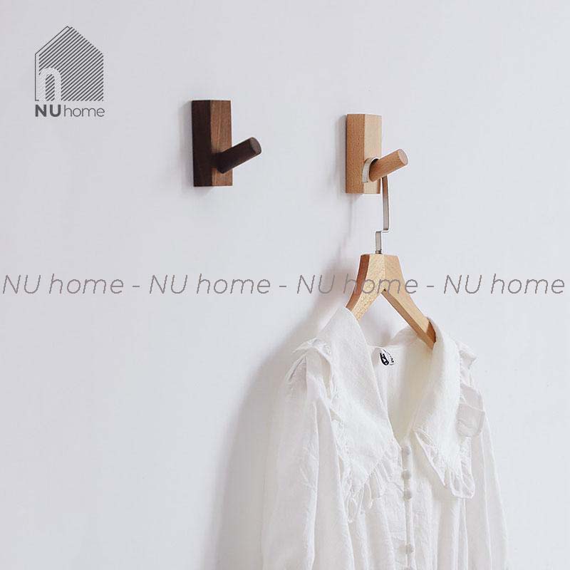 Móc gỗ treo đồ gắn tường hình chữ nhật | nuhome.vn | phong cách Hàn Quốc thiết kế đơn giản...