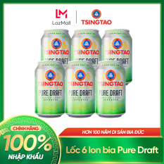 [11.11] Lốc 6 lon bia Tsingtao Pure Draft – Độ cồn 4.3% – Nhập khấu chính hãng 100%