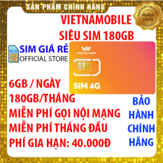 Sim 4G Vietnamobile có 180Gb/tháng gói 6Gb/ngày – Đã có sẵn miễn phí sẵn tháng đầu – Nghe gọi siêu rẻ – Phí gia hạn 40.000đ – Shop Sim Giá Rẻ