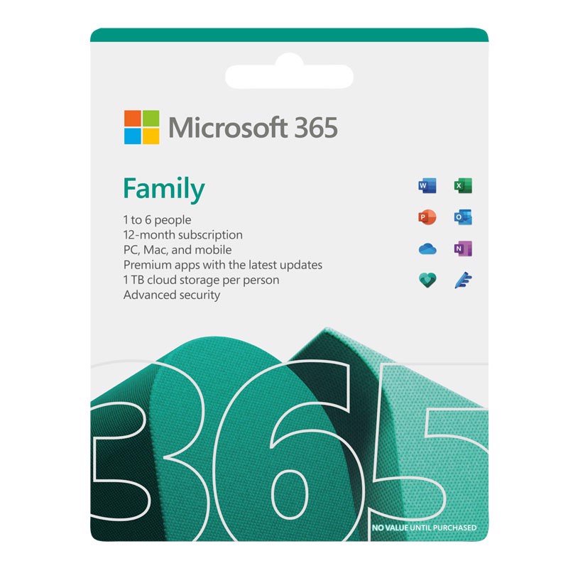 Phần mềm Microsoft 365 Family | 12 tháng | Dành cho 6 người Trọn bộ ứng dụng Office