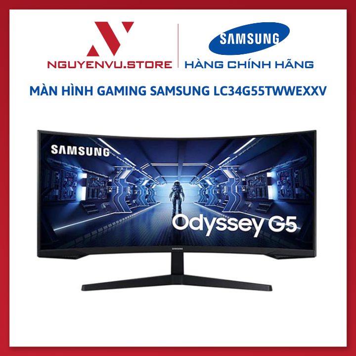 Màn Hình Cong Samsung 34″ LC34G55TWWEXXV (34″/WQHD/VA/165Hz/1ms/250nits/HDMI+DP+Audio 3.5/FreeSync/LC34G55) – Hàng Chính Hãng