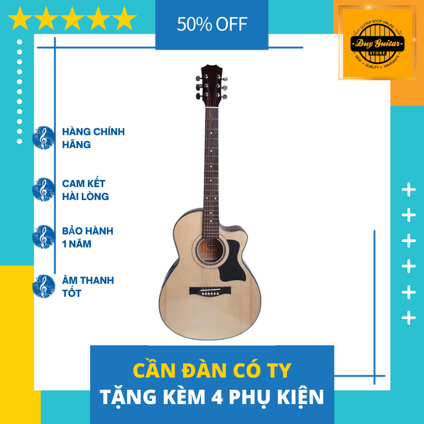Đàn guitar acoustic giá rẻ dành cho sinh viên và người mới tập đệm hát Âm thanh vang sáng Cần...
