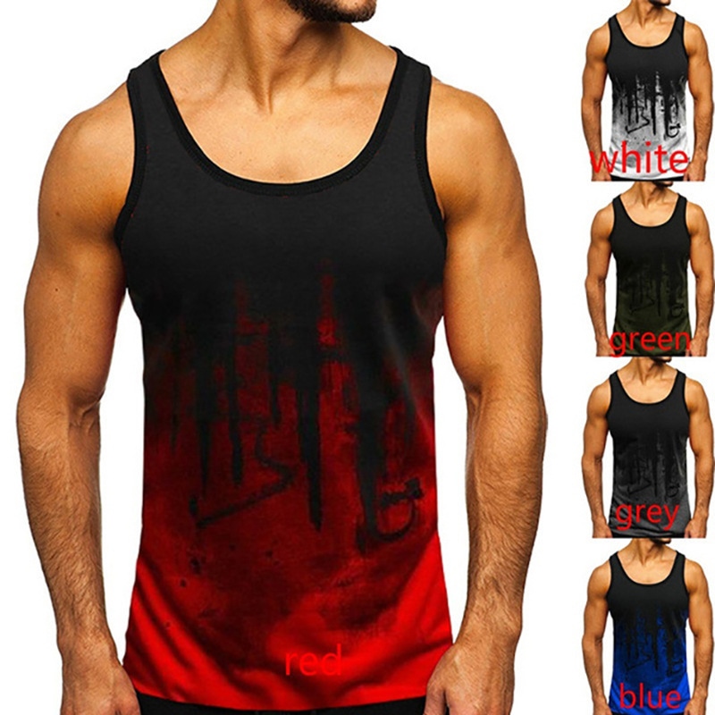 ✤◐ 2023 European and American independent stations new 3D digital printing men's vest men's clothes manufacturers supply flame spot