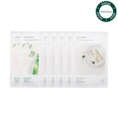 Bộ mặt nạ nuôi dưỡng và làm sáng mịn da Mặt nạ giấy nuôi dưỡng & phục hồi da từ nhân sâm Hàn Quốc Innisfree My Real Squeeze Mask – Ginseng 20ml*5 + Mặt nạ giấy cấp nước & làm dịu da từ nha đam Innisfree My Real Squeeze Mask Aloe 20ml*2