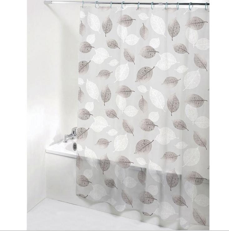 Rèm phòng tắm chống nước1.8m x 1.8m - có kèm móc -chiếc lá viền đen