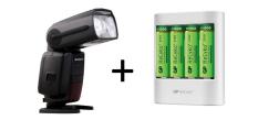 COMBO ĐÈN FLASH SHANNY SN600N VÀ BỘ PIN+SẠC GP