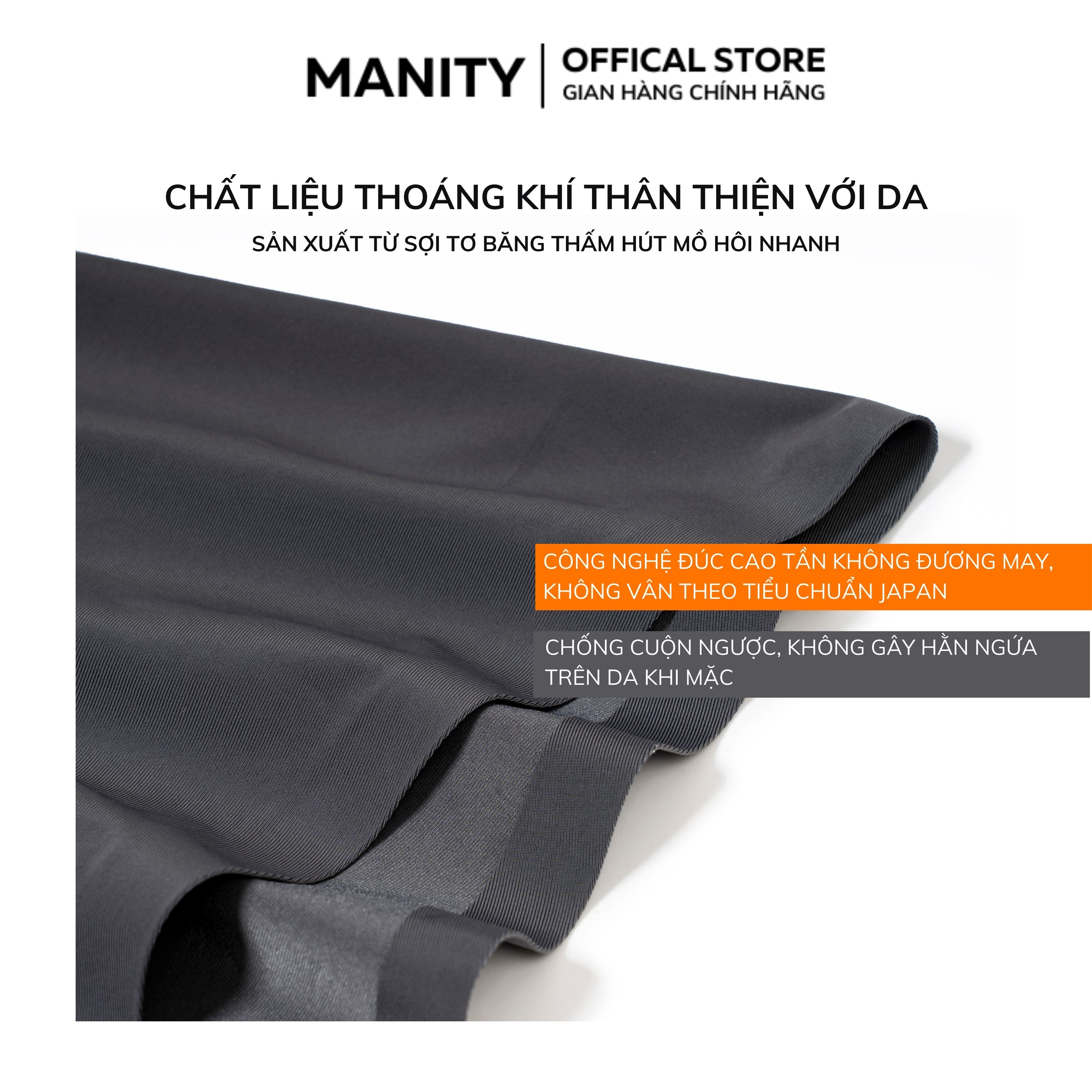 Quần sịp nam MANITY chính hãng vải lụa băng cao cấp mềm mịn co giãn kháng khuẩn khử mùi QSM001