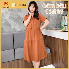 Đầm váy bầu dự tiệc 2MAMA dáng suông đẹp thiết kế thắt nơ – V40