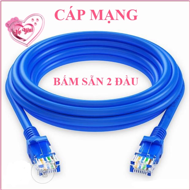 [HCM]CÁP MẠNG bấm sẵn 2 đầu dây xanh đủ loại 1.5m-3m-5m-10m-15m-20m-25m-30m-40m-45m-50m - Cable Lan Zin UTP Cat 5E