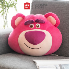 MINISO Disney Pixar Strawberry Bear Plush Pillow 40CMX45CM với hình dáng đầu 3D(Mùi dâu tùy chỉnh)