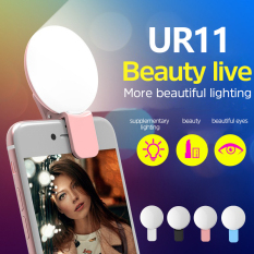 BASIKE Mini Q Selfie Ring Light Đèn Flash Di Động LED USB Clip Điện Thoại Di Động Điền Vào Đèn(UR11)