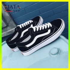 Giày sneaker nam nữ VANSS Hatashop màu đen trắng chất liệu vải cao cấp mang êm chân, Siêu bền, mang đi học, đi chơi cực đẹp, giày đôi mang cặp nam nữ sneaker, trẻ trung, năng động.