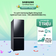 Tủ Lạnh Samsung Ngăn Đông Dưới với Optimal Fresh Zone, 315L (RB30N4010BU/SV) | Ngăn Đông Mềm -1 độ | Công nghệ làm lạnh vòm All-around Cooling | Khử mùi, lọc không khí bằng than hoạt tính