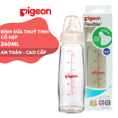 Bình sữa thủy tinh cổ hẹp Pigeon 240ml (M)