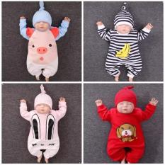 BODY COTTON TAY DÀI KÈM MŨ CHO BÉ
