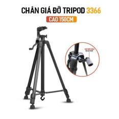 Giá đỡ gậy chụp hình 3 chân cho điện thoại máy ảnh hợp kim Tripod 3366 kéo cao 1m5 xoay 360 – Mới