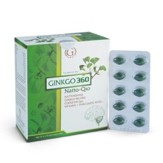 Ginkgo 360 natto q10 – tăng cường tuần hoàn và lưu thông mạch máu não hộp 100 viên, sản phẩm có nguồn gốc xuất xứ rõ ràng, đảm bảo chất lượng, dễ dàng sử dụng
