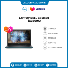 Trả góp 0%| FREESHIP | Laptop Dell Gaming G3 3500 (G3500A ) Core i7 10750H / 15.6inch-120Hz FullHD / Ram 8GB(Còn 1 slot) / 512GB SSD Card Màn Hình NVIDIA GTX1650Ti 4G GDDR6 / Win 10 Bản Quyền / Bàn Phím Có Đèn/ Black