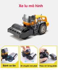 Xe đồ chơi cho bé mô hình xe lu chất liệu nhựa an toàn, chi tiết sắc sảo, bền đẹp)