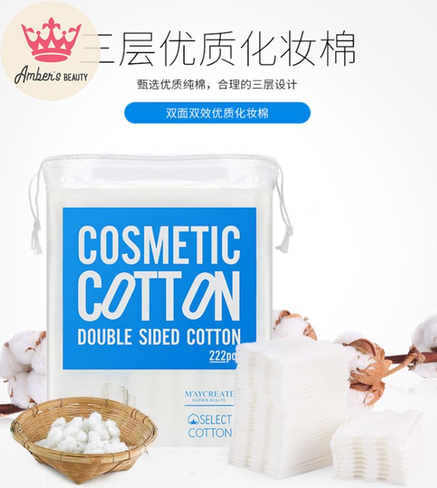 Bông Tẩy Trang Ba Lớp Mềm Mịn Dai Hàng Nội Địa 222 miếng Maycreate L0228