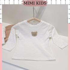 Áo thun dài tay bé trai bé gái MIMIKIDS QA47 áo phông thu đông cotton xược kiểu dáng Hàn dành cho trẻ em từ 8 đến 18kg