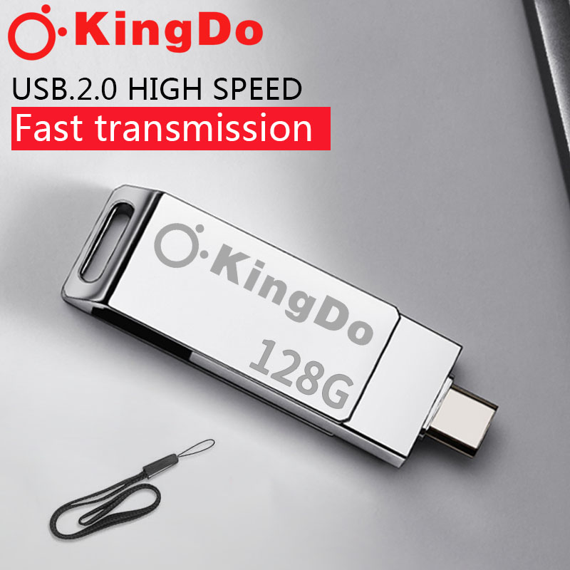 USB 64GB/128GB siêu gọn vỏ kim loại (Màu Bạc) tặng kèm đầu chuyển Kingdo OTG