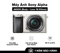 [HÀNG CHÍNH HÃNG – TRẢ GÓP 0%] Máy Ảnh Sony Alpha A6000 + 16-50mm Bộ xử lý hình ảnh: BIONZ X Cảm biến: APS HD (kèm thẻ nhớ và túi máy ảnh)