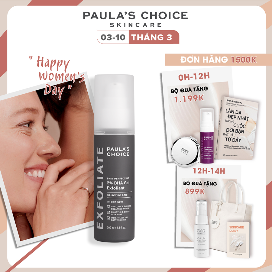 Gel loại bỏ tế bào chết Paula’s Choice Skin Perfecting 2% BHA Gel Exfoliant 100ml-2040