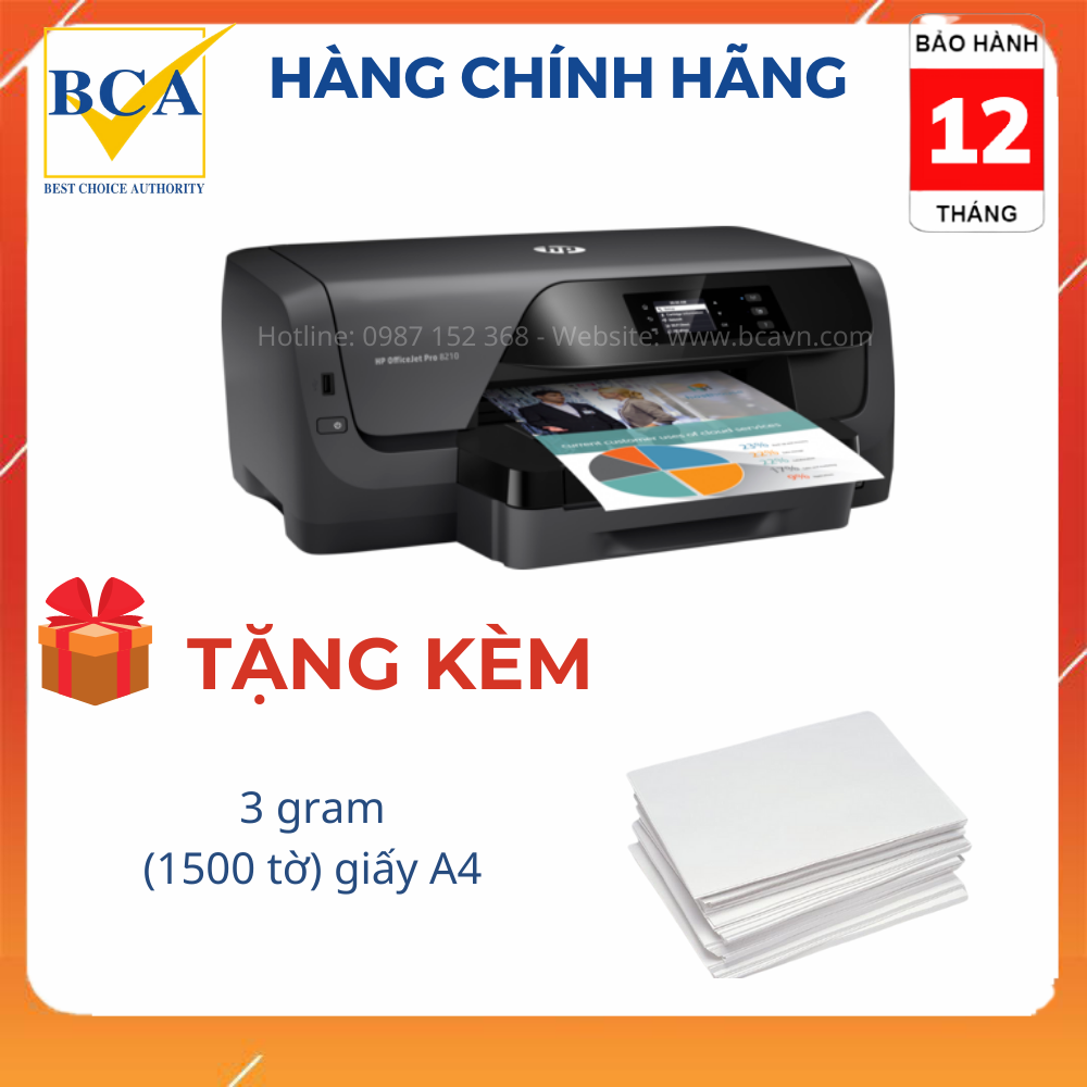 Máy in phun màu HP OfficeJet Pro 8210 (D9L63A)