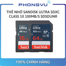 Thẻ nhớ SDHC Sandisk 16GB (class 10) Ultra SDSDUNS-016G-GN3IN – Bảo hành 84 tháng