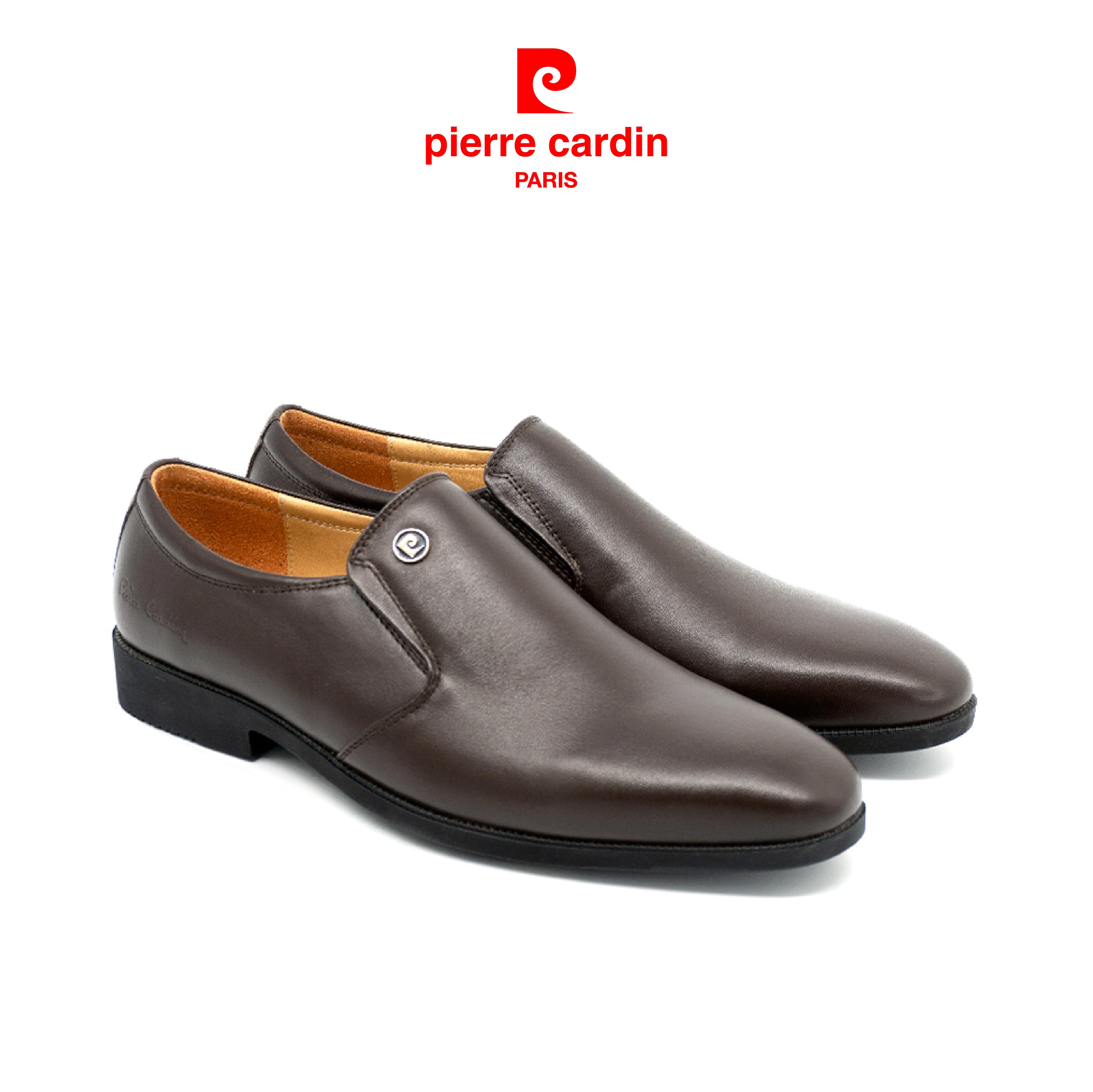 Giày tây nam không dây Pierre Cardin da thật nhập khẩu thiết kế, đế giày xẻ rãnh chống trượt, dáng...