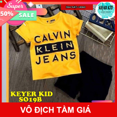 ĐỒ BỘ BÉ TRAI, CHỬ CALVIN SIÊU ĐẸP VẢI THUN COTTON MỀM MÁT, CO GIÃN, THẤM HÚT, HÀNG VNSX MÃ SP S019 KEYER KID
