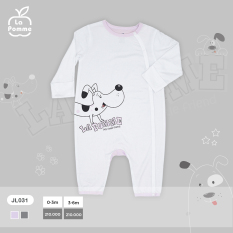 JL031 Body dài tay cúc lệch chú chó đốm La pomme