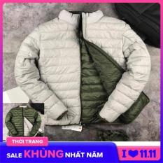 Áo khoác phao lông vũ chống nước 2 mặt có mũ rời