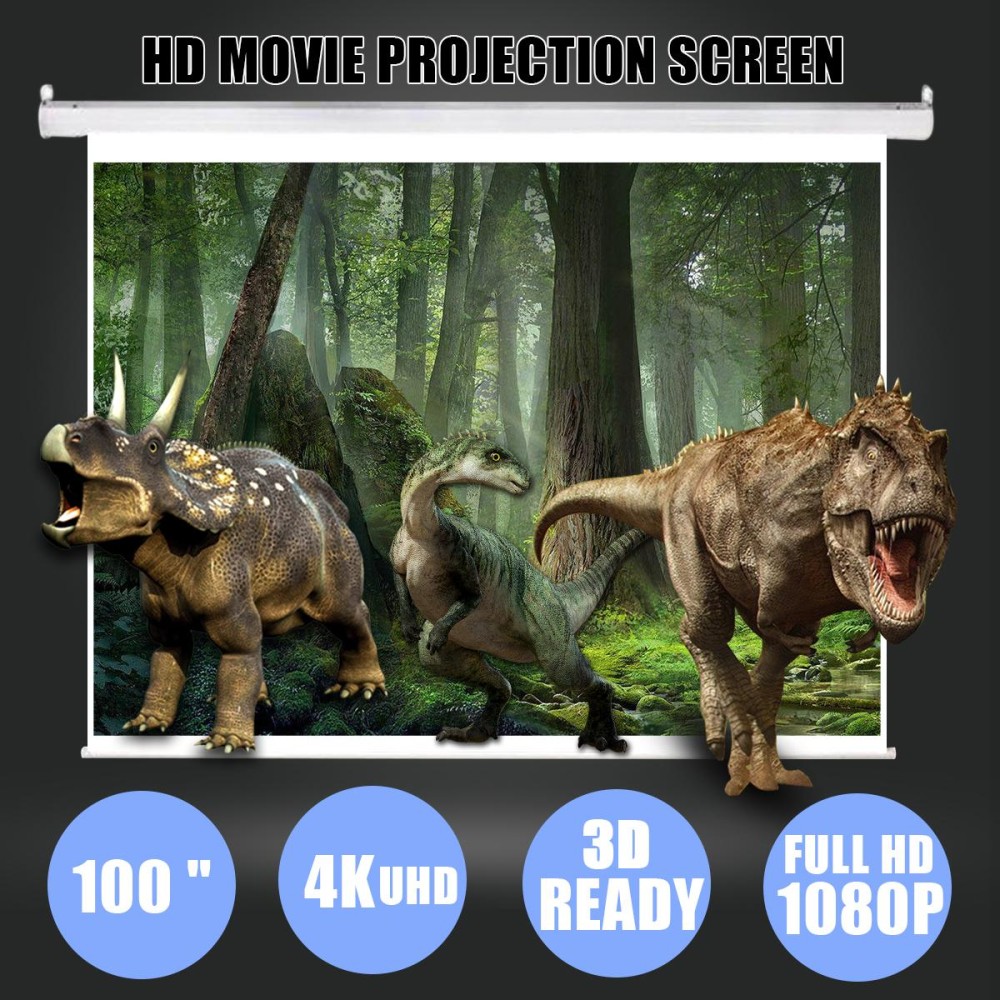 100 inch 16:9 White Portable Home Projector Screen Cinema Curtain HD TV Projection - intl