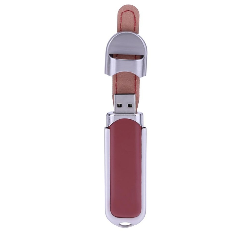 Bảng giá 1pc Leather Cover USB 2.0 Port Flash Memory Disk with Steel Frame Cap(Brown)-8G - intl Phong Vũ