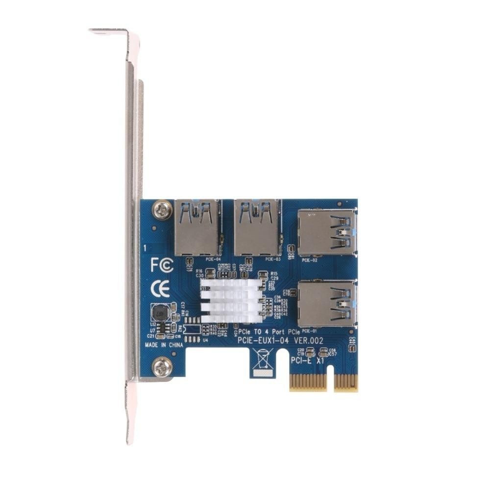 4 Slots PCI-E 1 to 4 PCI Express 16X Slot External Riser Card Adapter Board