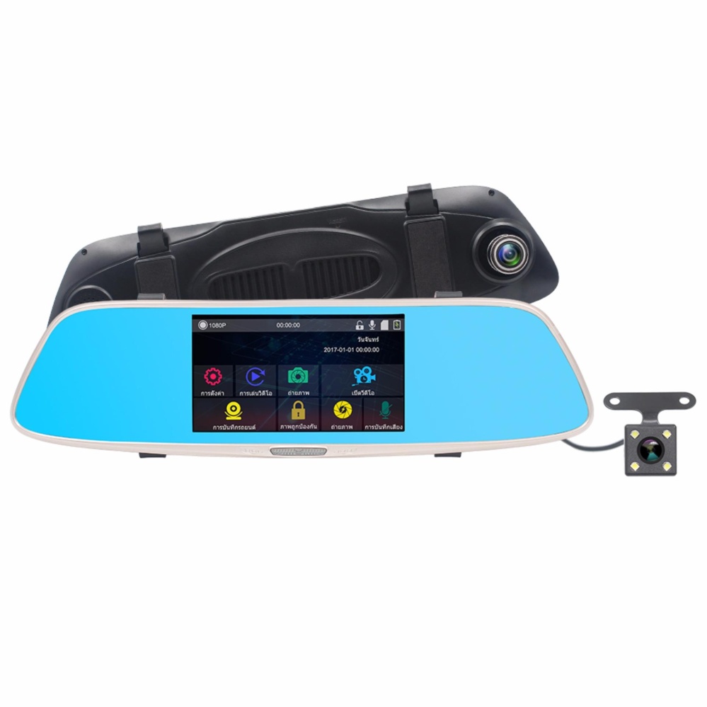 5 inch Touch screen Car dvrs FHD 1080P Dual Lens Car Camera Super night vision Review Mirror Video Recorder Car...