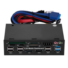 5.25 “Đa Chức Năng MÁY TÍNH Truyền Thông Bảng Đồng Hồ Mặt trước Tất Cả trong Một Đầu Đọc Thẻ USB 2.0 USB 3.0 20Pin ESATA SATA (Đen) -quốc tế